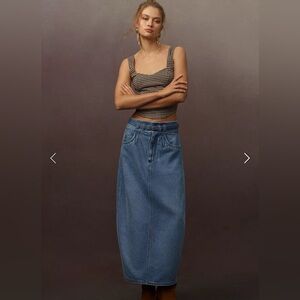 Pilcro Barrel Midi Denim Skirt